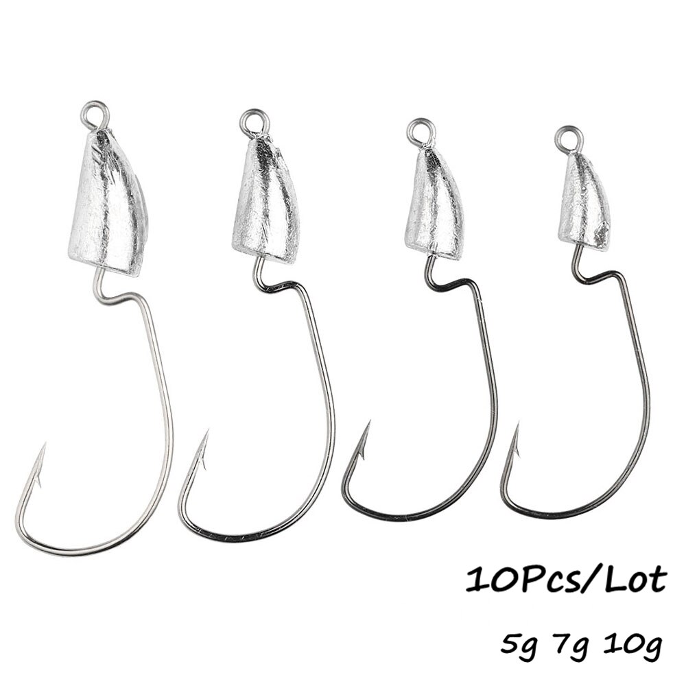 Fishing Hook Offset - Jighead Fishhooks 10Pcs/lot 5g 7g 10g