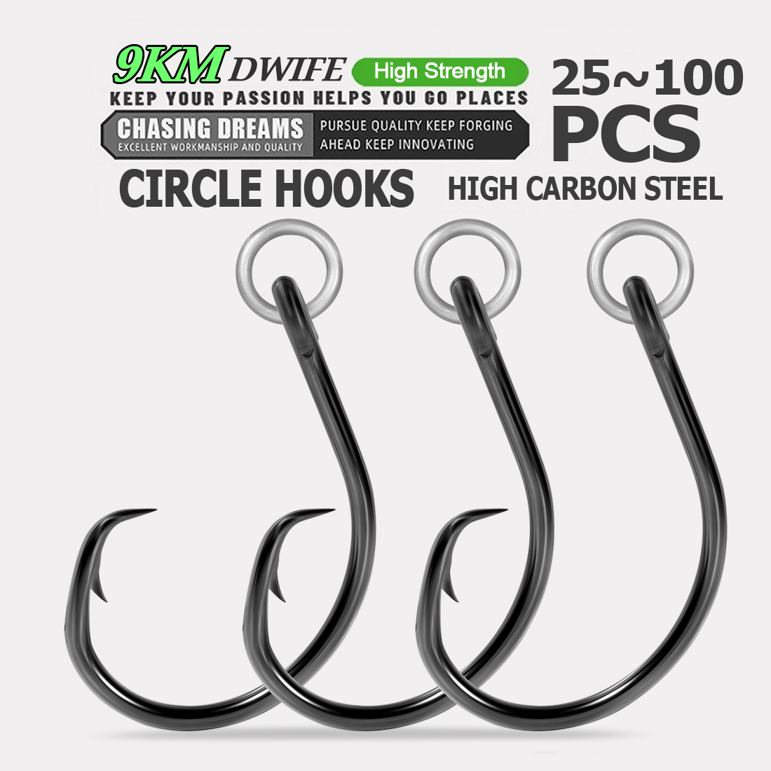 Fishing Hook Circle - 9KM Circle Hooks Fishing with Ringed