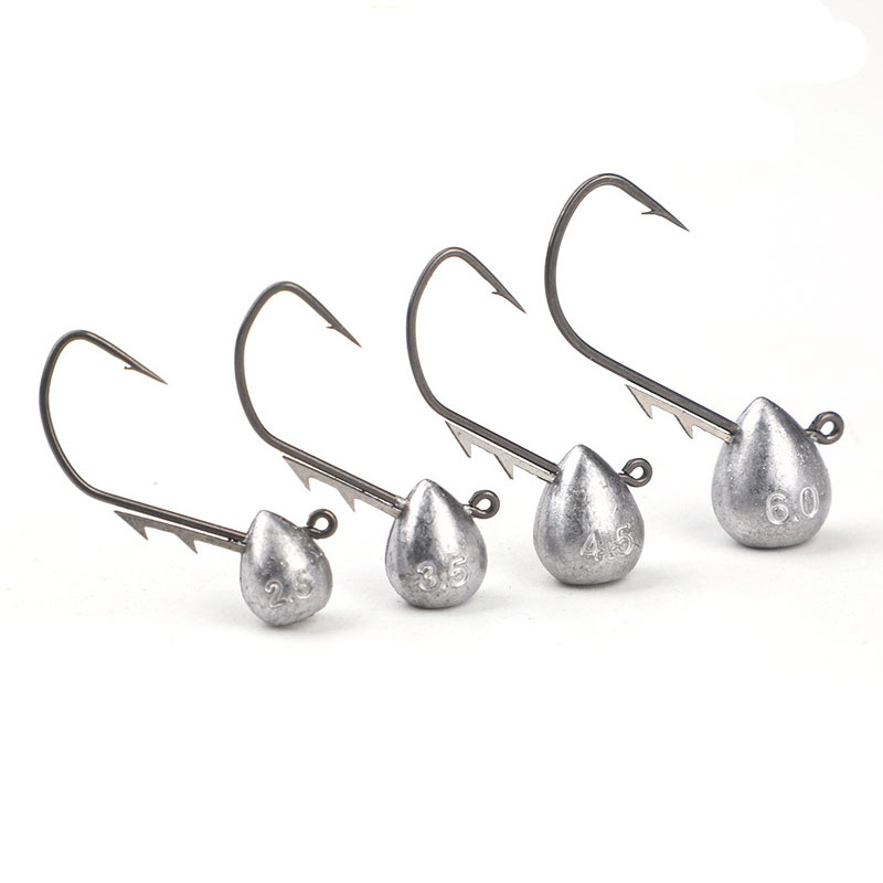 Fishing Hook Offset - 5pcs Jig Head Hook 2.5g/3.5g/4.5g/6g Rockfish