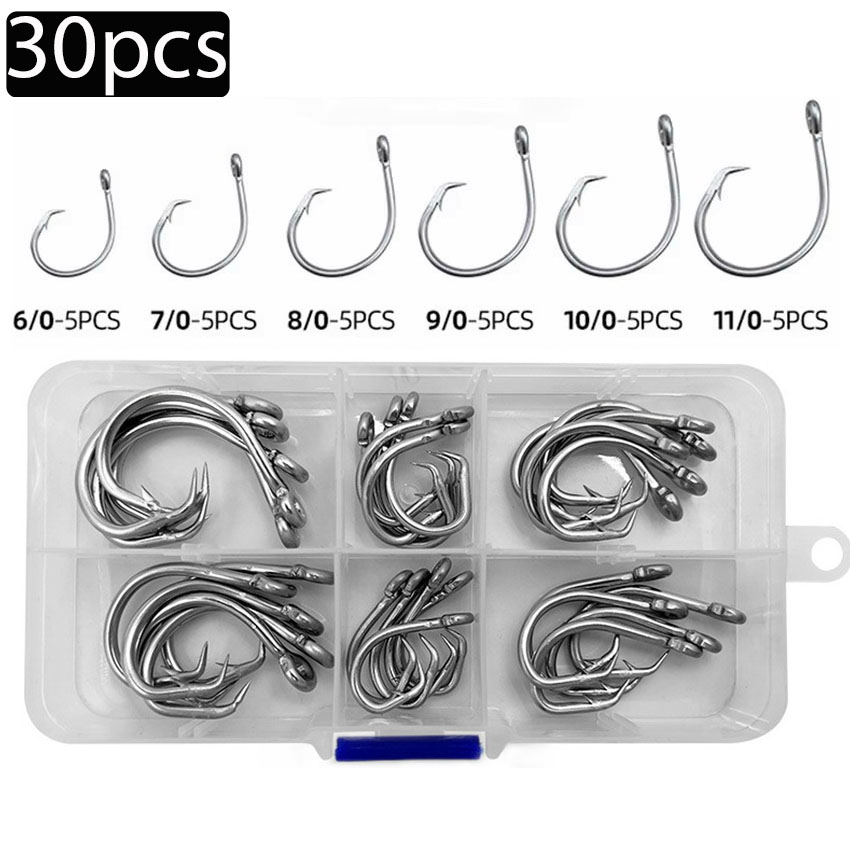 30pcs/box Fishing Hooks Stainl - огляд і ціна Fishing Hook Circle