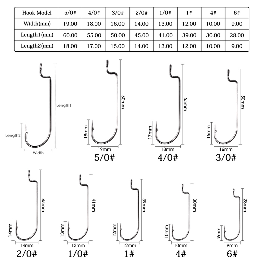 100pc/lot Fishing Hooks High C - огляд і ціна Fishing Hook Offset