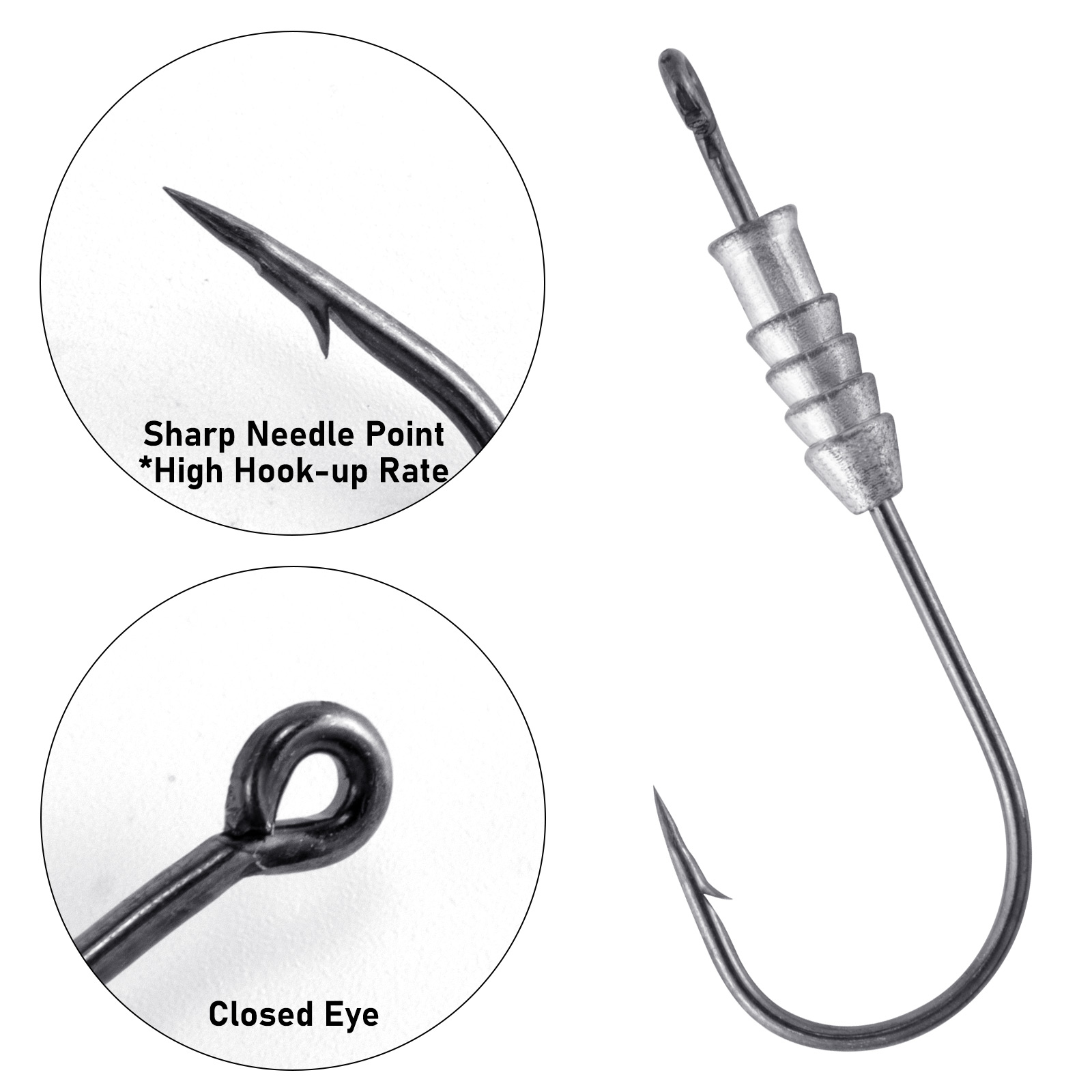 5/10pcs Fishing Weighted Worm  - огляд і ціна Fishing Hook Offset