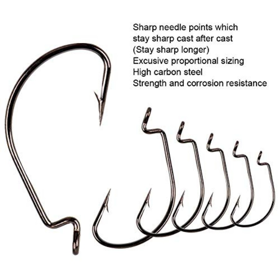 Offset Shank Worm Hooks High C - огляд і ціна Fishing Hook Weedless